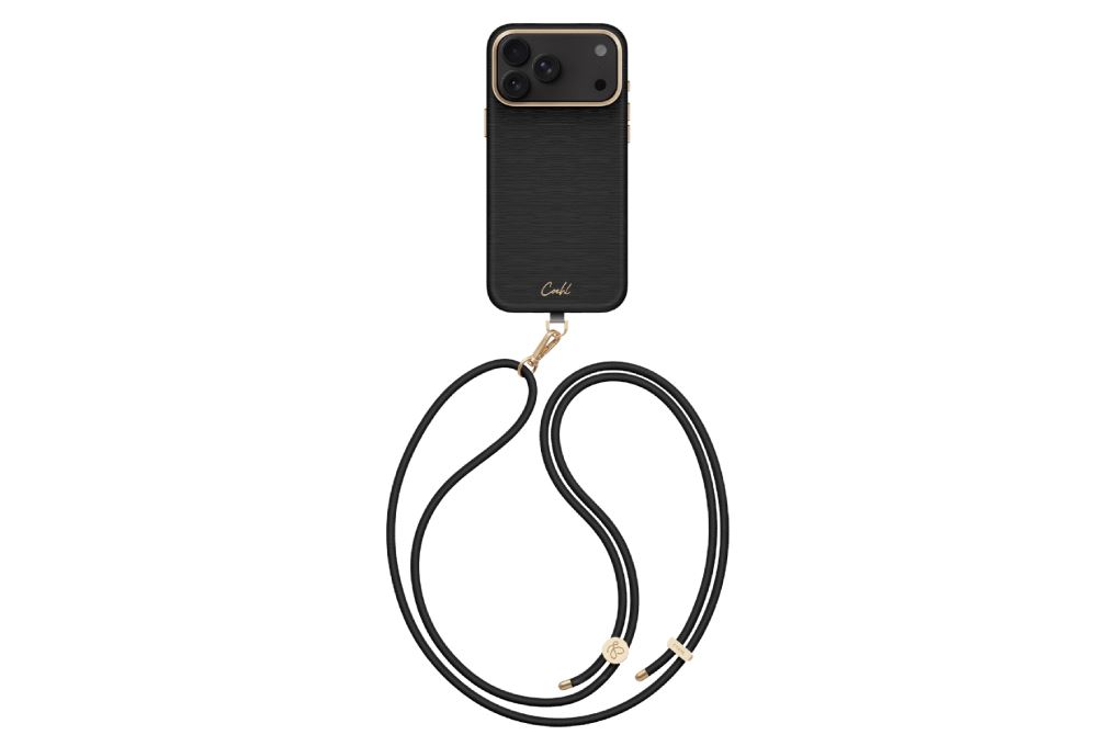 Ốp lưng Magnetic iPhone 18 Pro Max PU ALU Kèm dây đeo UNIQ MIRELLE Màu Đen