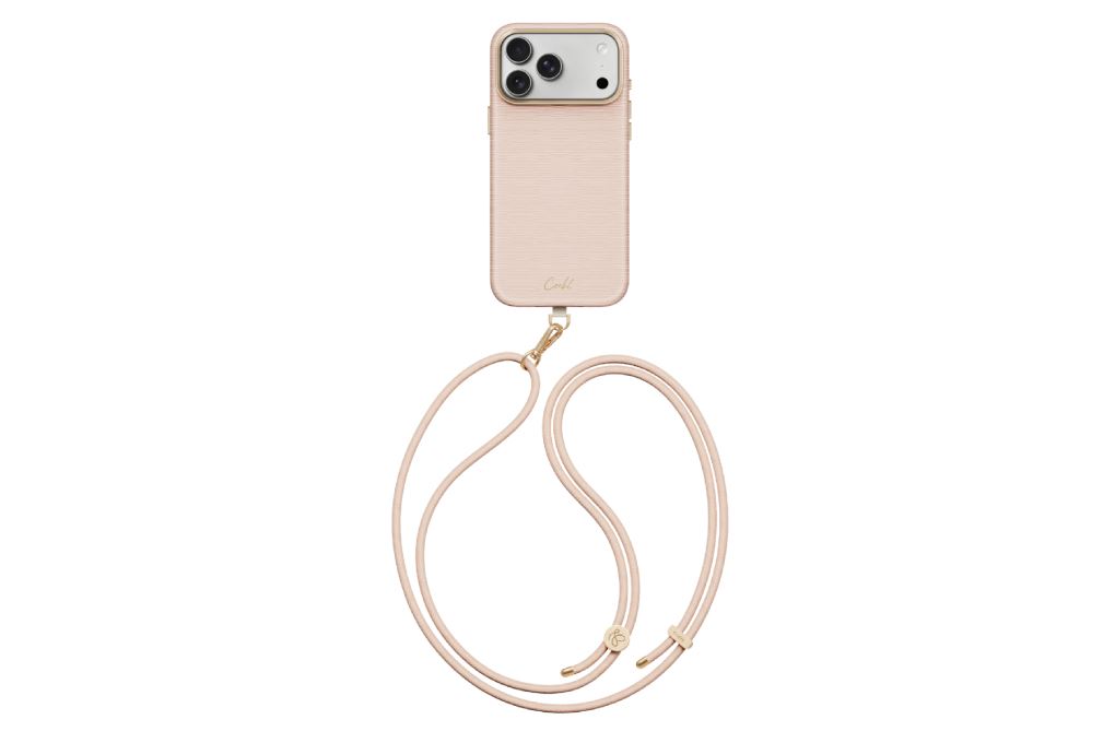 Ốp lưng Magnetic iPhone 18 Pro Max PU ALU Kèm dây đeo UNIQ MIRELLE Màu Hồng phấn