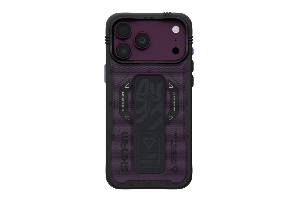 Ốp lưng Magnetic iPhone 18 Pro Max PC TPU ALU Grip Stand SKINARMA PHANTOM Màu Đen - Tím