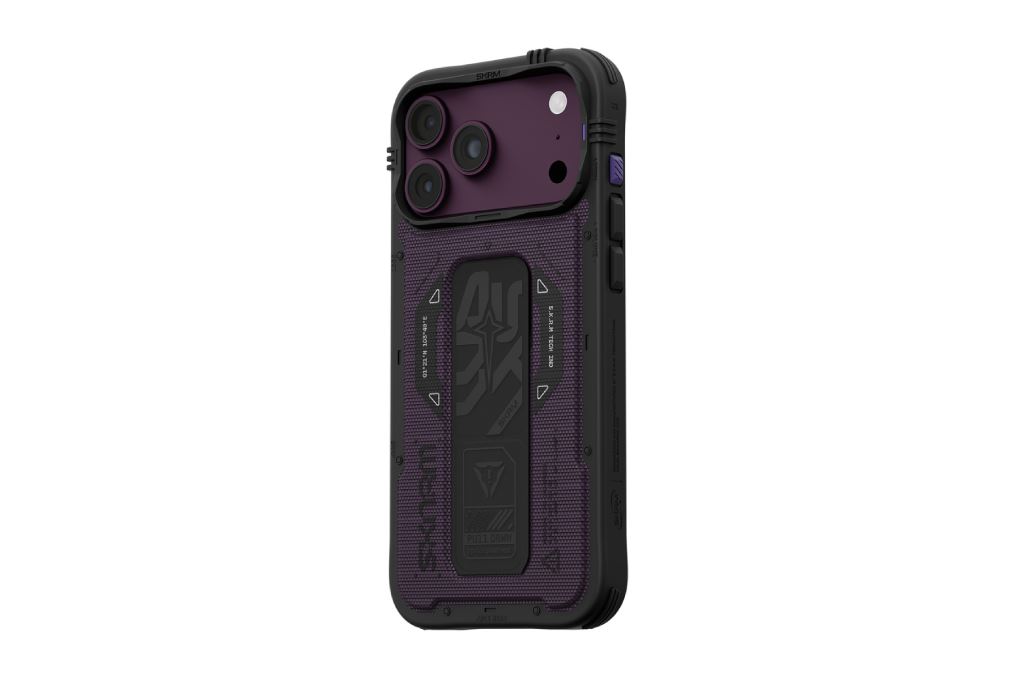 Ốp lưng Magnetic iPhone 18 Pro Max PC TPU ALU Grip Stand SKINARMA PHANTOM Màu Đen - Tím