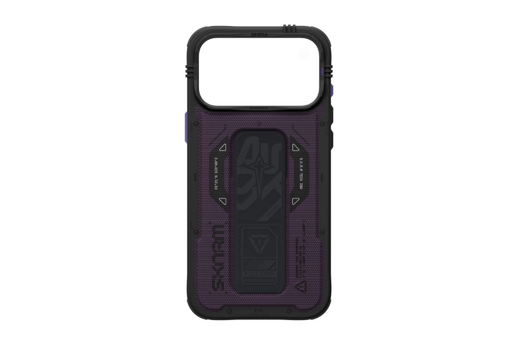 Ốp lưng Magnetic iPhone 18 Pro Max PC TPU ALU Grip Stand SKINARMA PHANTOM Màu Đen - Tím