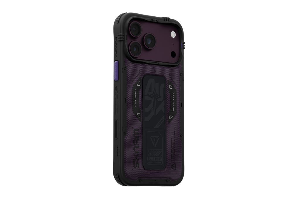 Ốp lưng Magnetic iPhone 18 Pro Max PC TPU ALU Grip Stand SKINARMA PHANTOM Màu Đen - Tím