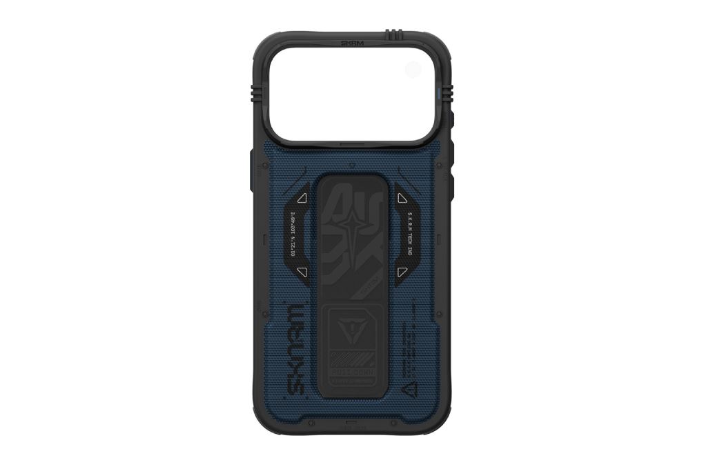 Ốp lưng Magnetic iPhone 18 Pro Max PC TPU ALU Grip Stand SKINARMA PHANTOM Màu Đen - xanh dương
