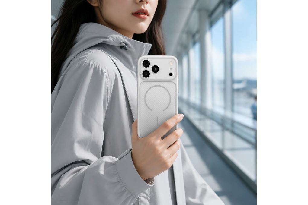 Ốp lưng iPhone 18 Pro Max TPU Jelly Carbon Hydrus OCMC124 Màu Trắng