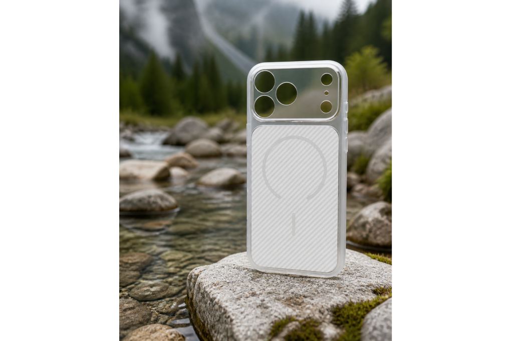 Ốp lưng iPhone 18 Pro Max TPU Jelly Carbon Hydrus OCMC124 Màu Trắng