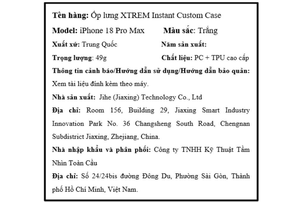 Ốp lưng Magnetic iPhone 18 Pro Max PC TPU Screen Smart-Image XTREM Màu Trắng