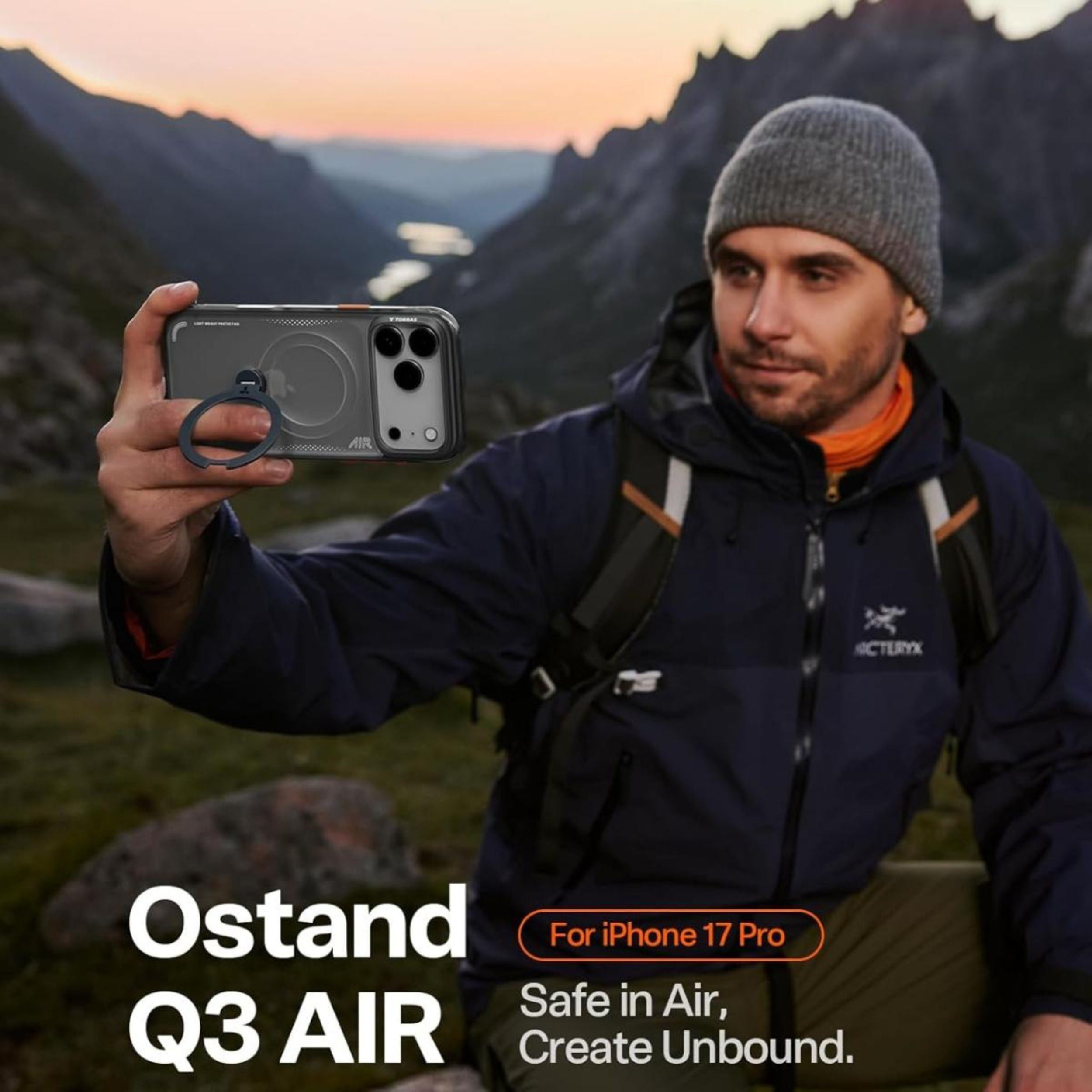 Ốp Lưng iPhone 18 Pro Magnetic Q3 AIR TORRAS Tím Màu Đen