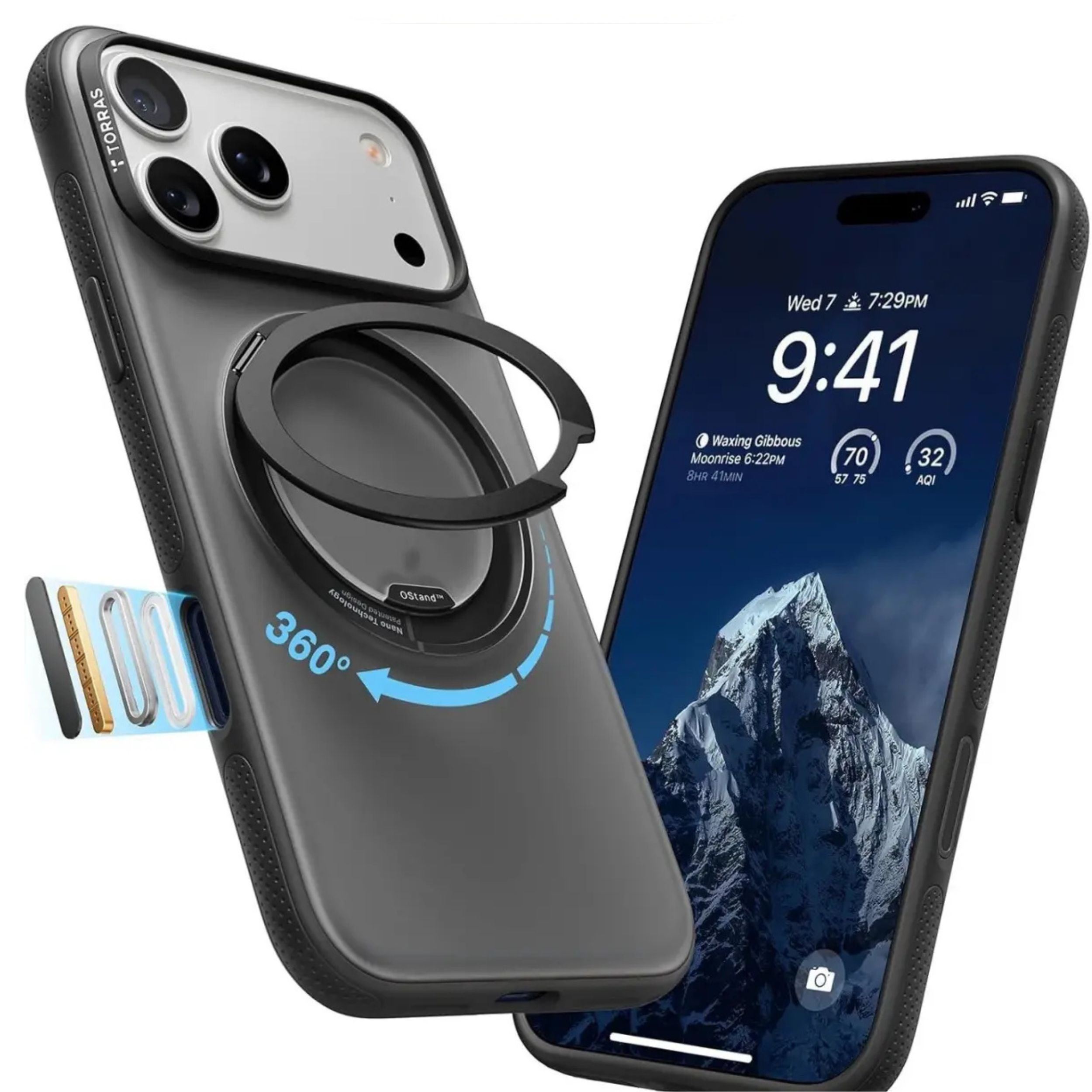 Ốp Lưng iPhone 18 Pro Magnetic O3 NEO TORRAS Trong Suốt Màu Đen