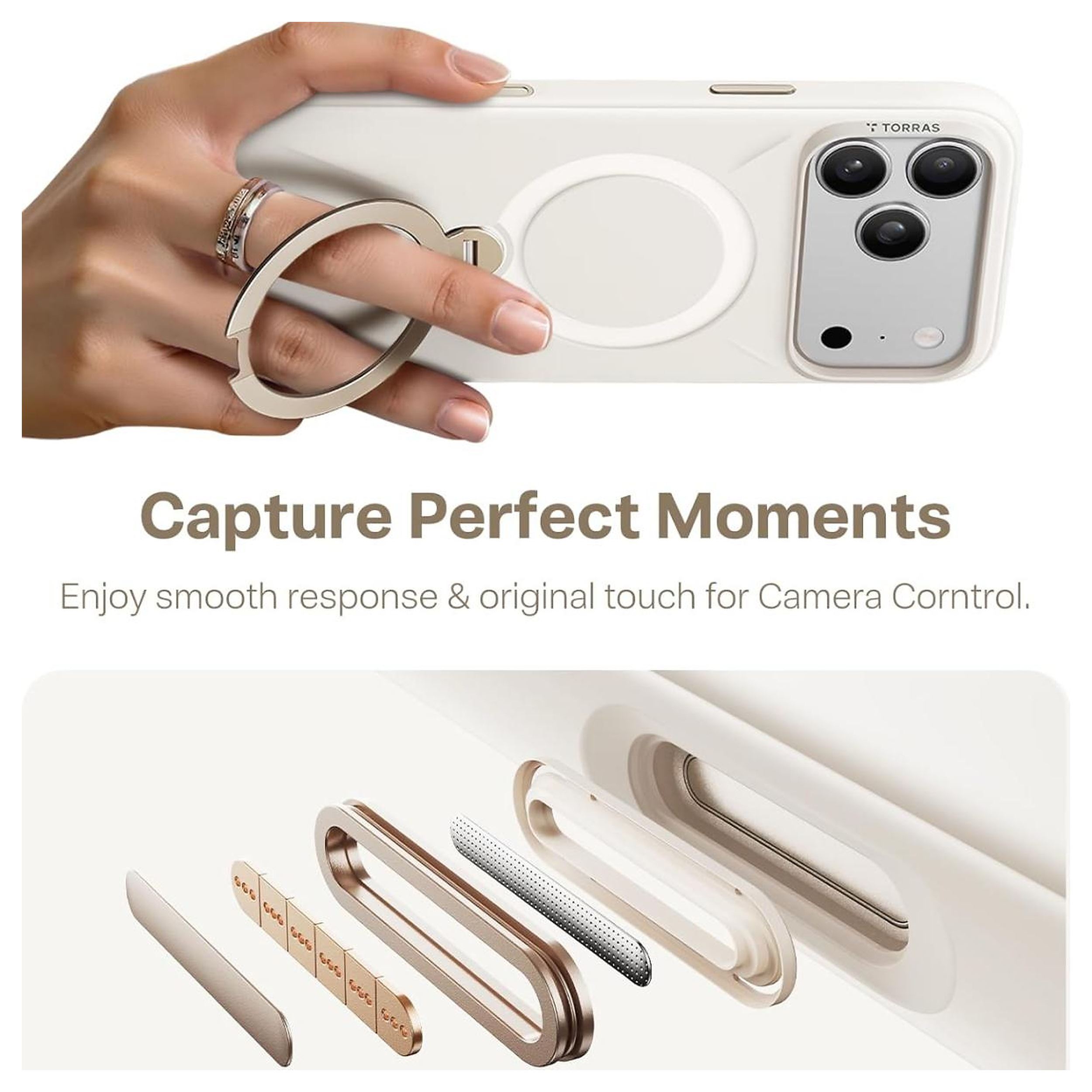 Ốp Lưng iPhone 18 Pro/17 Pro Magnetic Q3 MONO TORRAS Xanh Dương Màu Trắng