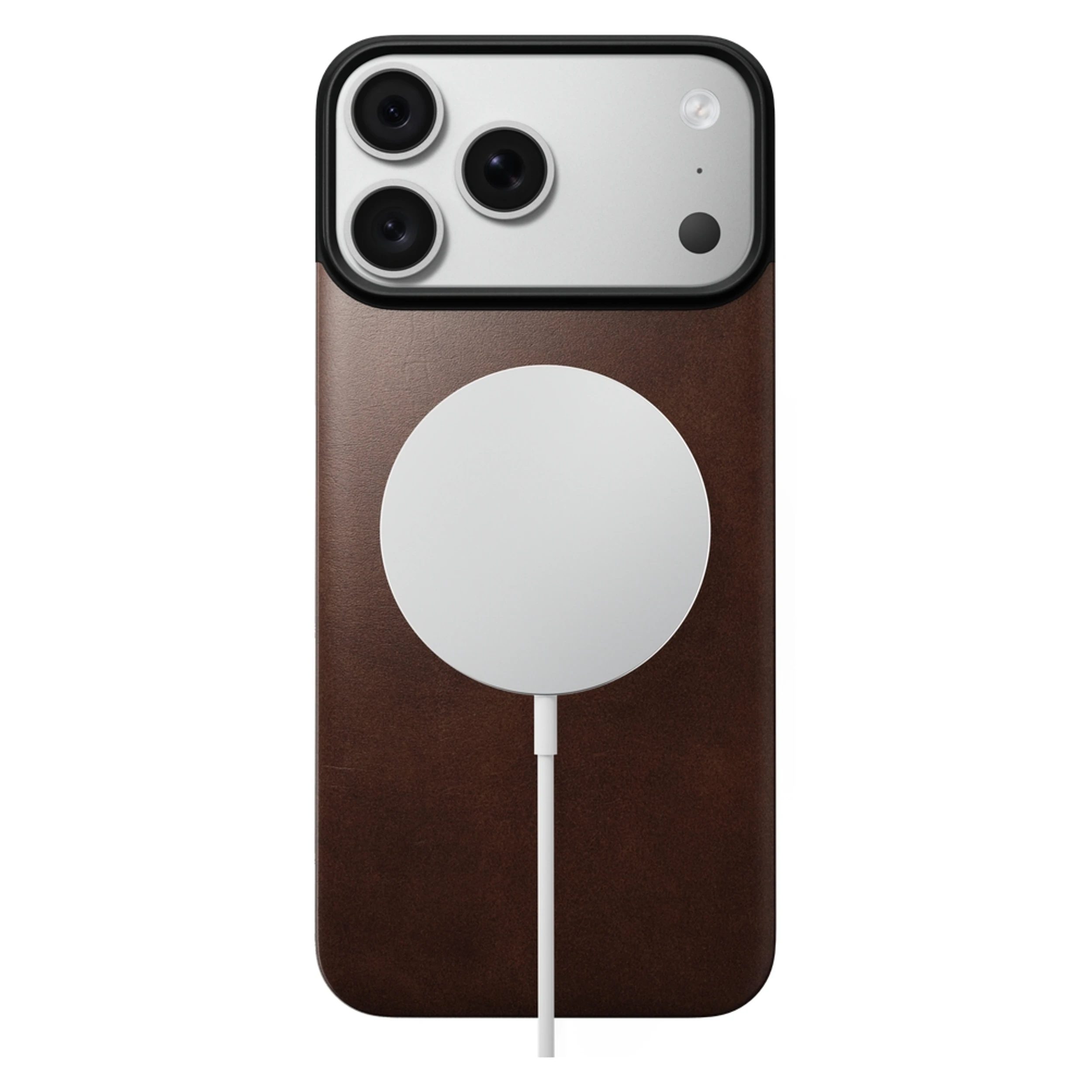 Ốp lưng iPhone 18 Pro Max/ 17 Pro Max Magnetic Leather Back Horween NOMAD Màu Nâu đậm