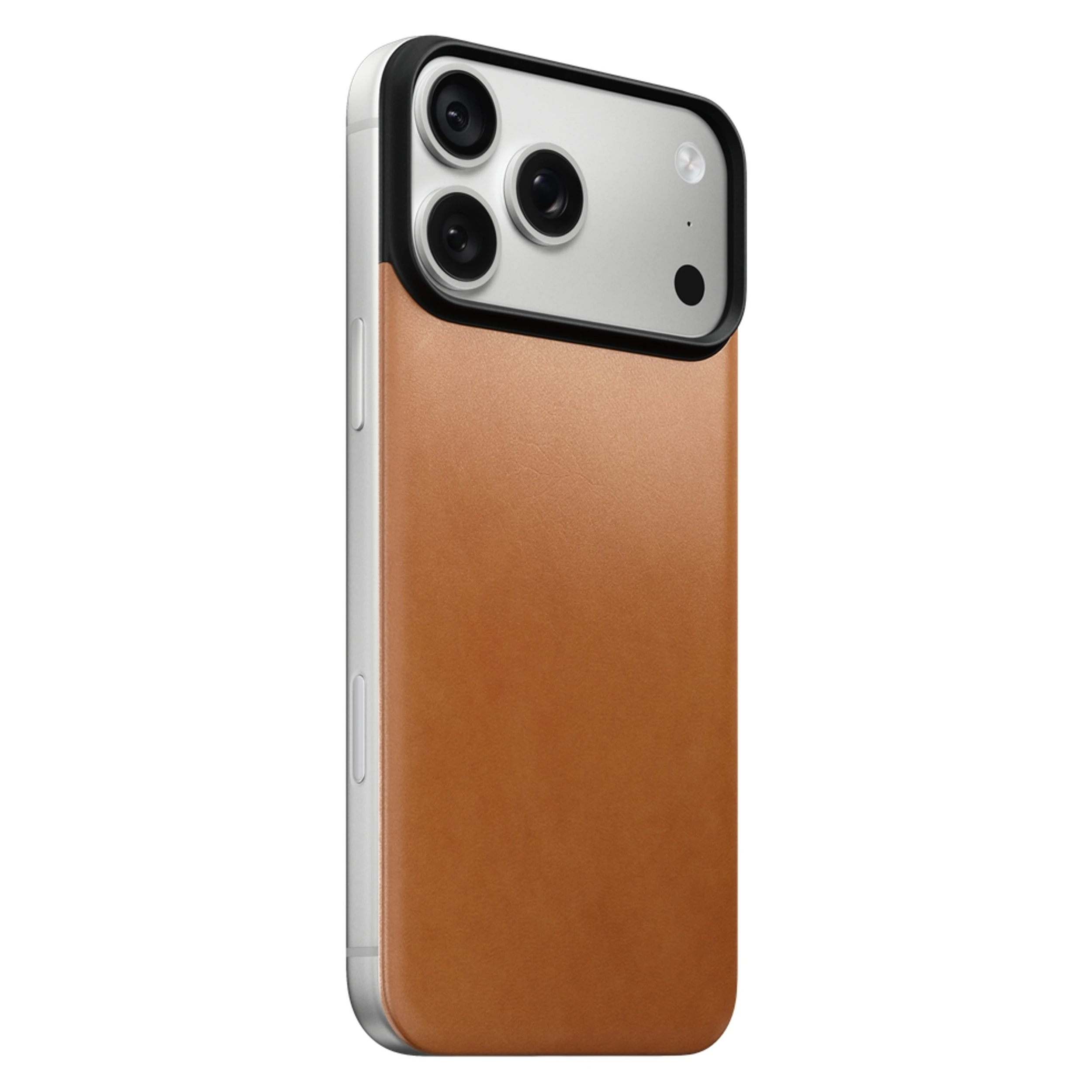 Ốp lưng iPhone 18 Pro Max/ 17 Pro Max Magnetic Leather Back Horween NOMAD Màu Nâu nhạt