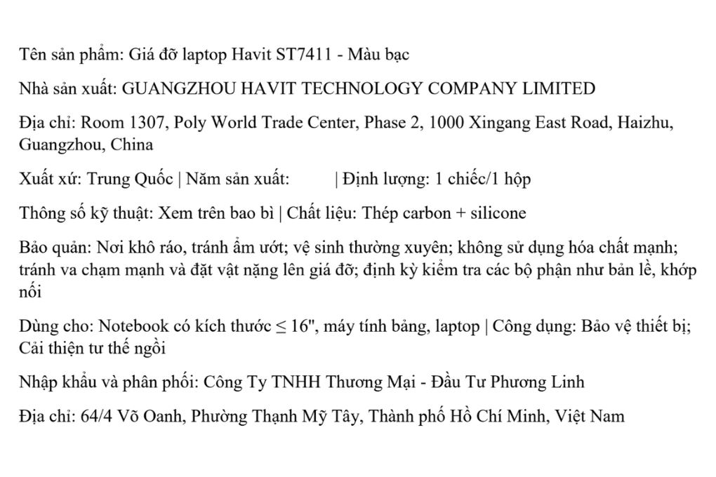 Đế Laptop Xoay 360 Havit ST7411 Màu Bạc