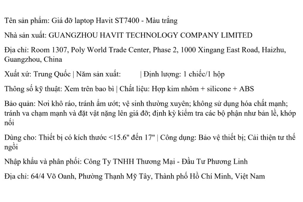 Đế Laptop Havit ST7400 Màu Trắng