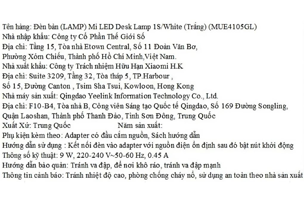 Đèn bàn thông minh Xiaomi Mi Led Desk Lamp 1S Màu Trắng