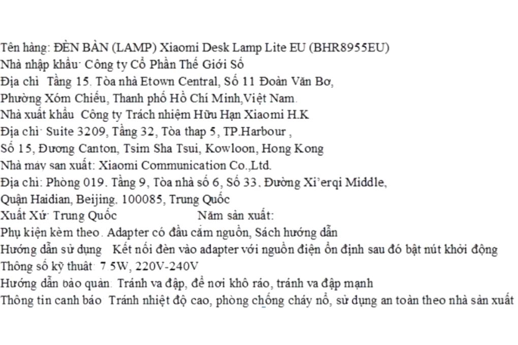 Đèn bàn Led thông minh Xiaomi Desk Lamp Lite Màu Trắng