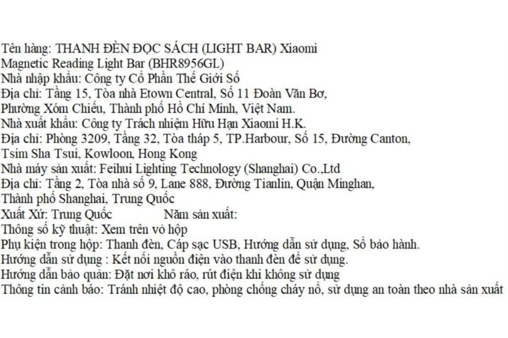 Đèn đọc sách Led thông minh Xiaomi Magnetic Reading Light Bar Màu Trắng