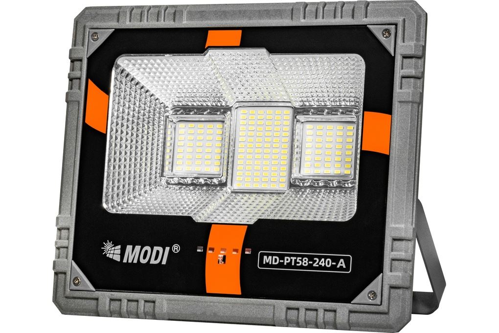 Đèn pha năng lượng mặt trời nhôm Modi MD-PT58-240-W Màu Đen