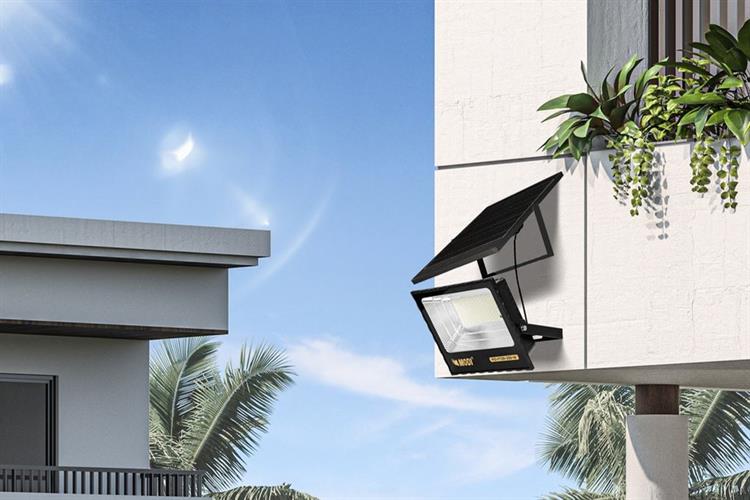 Đèn pha năng lượng mặt trời Modi MD-PT08-300-W Màu Đen