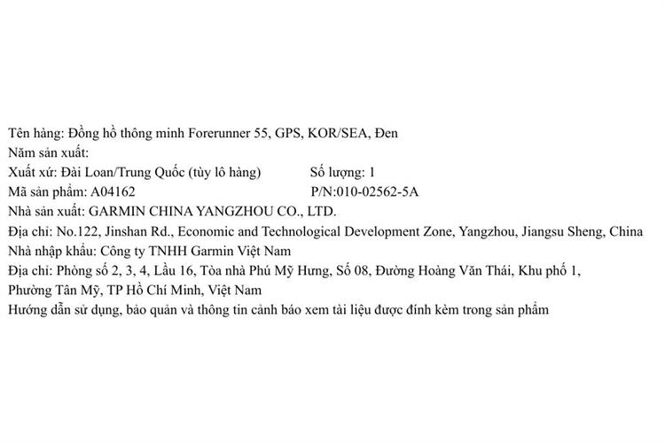 Garmin Forerunner 55 42mm dây silicone Màu Đen