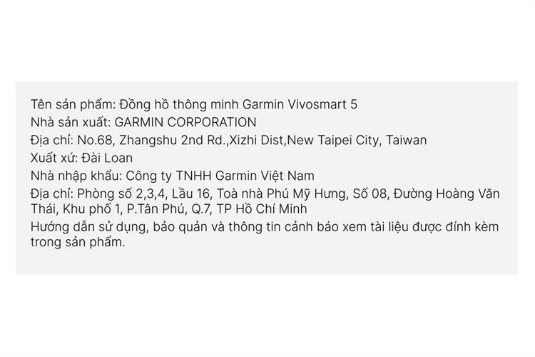 Vòng đeo tay thông minh Garmin Vivosmart 5 Màu Trắng