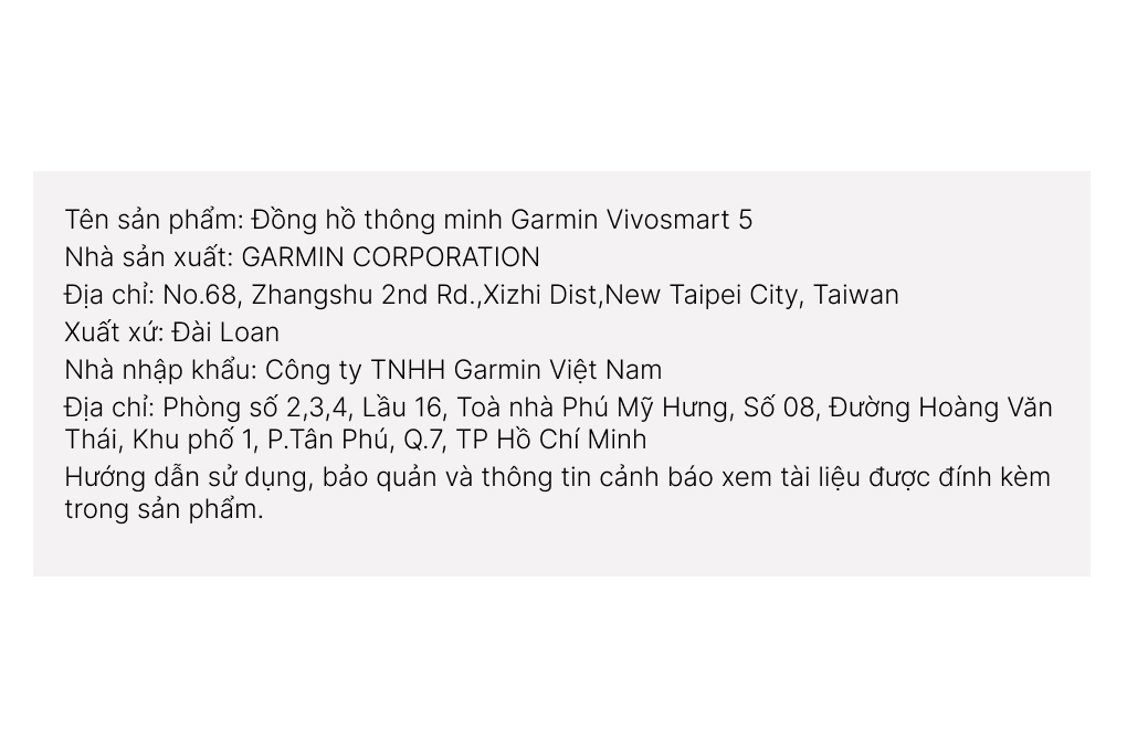 Vòng đeo tay thông minh Garmin Vivosmart 5 Màu Trắng