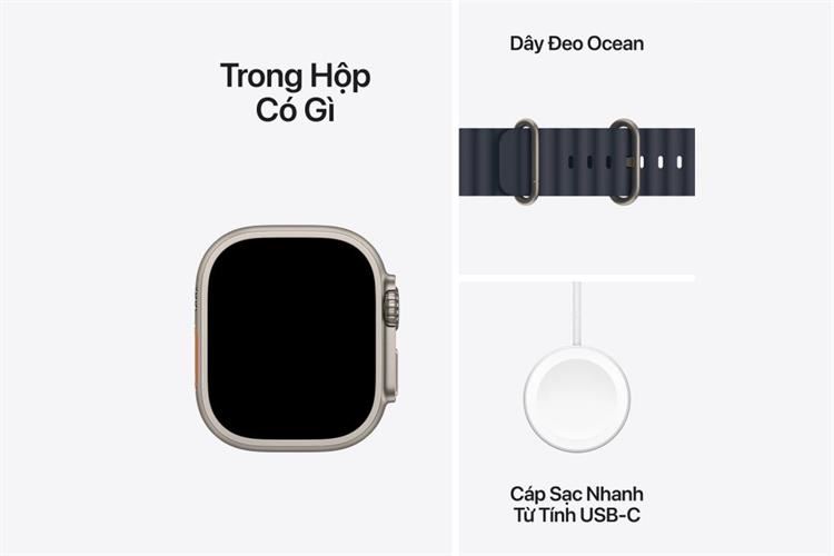 Apple Watch Ultra 2 GPS + Cellular 49mm viền Titanium dây Ocean Màu Titan tự nhiên
