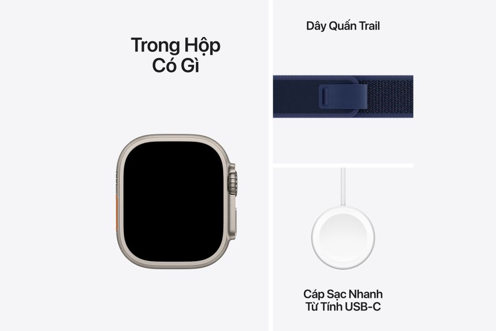Đồng hồ thông minh Apple Watch Ultra 2 GPS + Cellular 49mm viền Titanium dây Trail Màu Titan tự nhiên