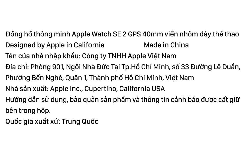 Apple Watch SE 2 GPS 40mm viền nhôm dây thể thao Màu Xanh đen