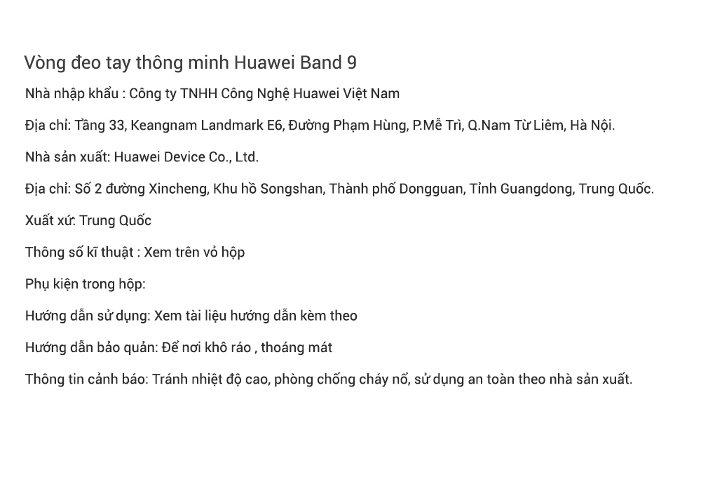 Vòng đeo tay thông minh Huawei Band 9 Màu Vàng