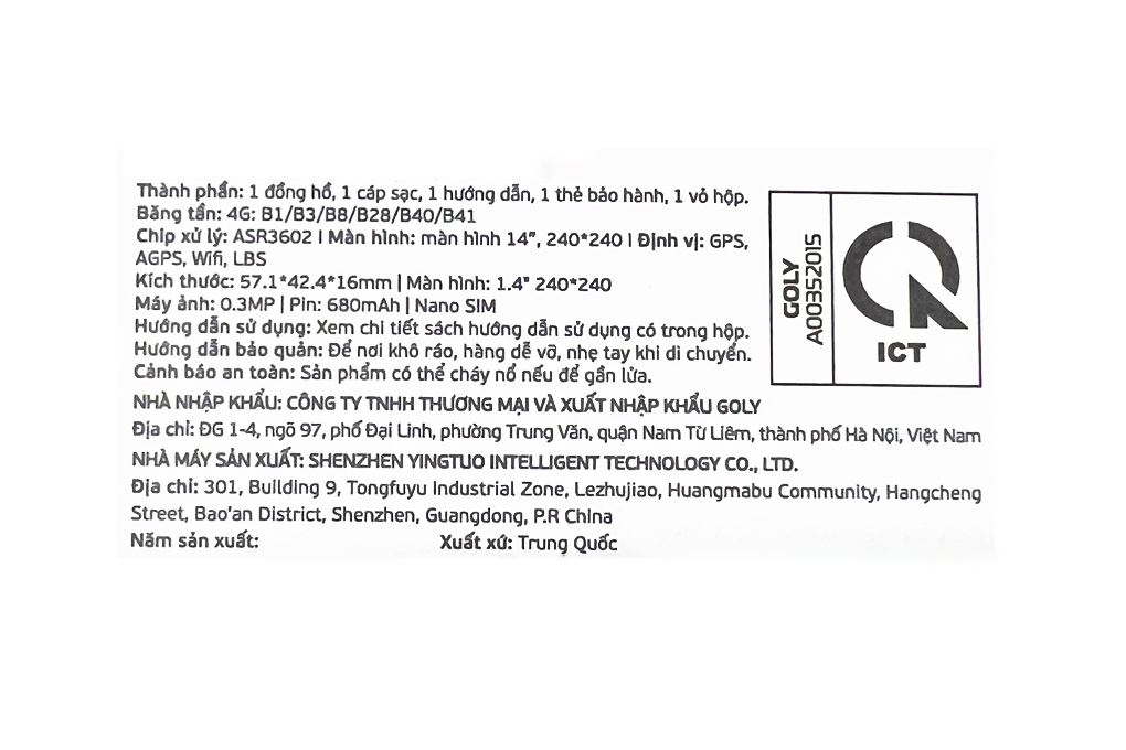 Đồng hồ định vị trẻ em MyKid 4G V2 Màu Đen