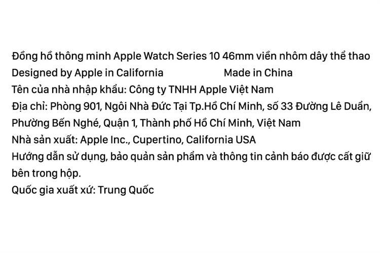 Apple Watch Series 10 46mm viền nhôm dây thể thao Màu Đen bóng
