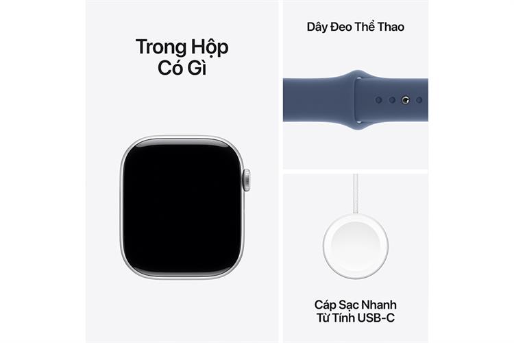 Apple Watch Series 10 46mm viền nhôm dây thể thao Màu Bạc