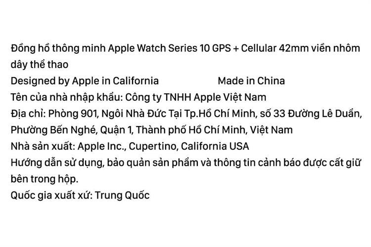 Apple Watch Series 10 GPS + Cellular 42mm viền nhôm dây thể thao Màu Bạc