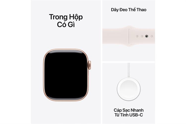 Apple Watch Series 10 GPS + Cellular 46mm viền nhôm dây thể thao Màu Vàng Hồng