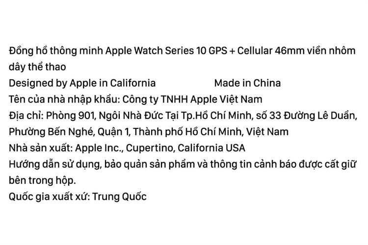 Apple Watch Series 10 GPS + Cellular 46mm viền nhôm dây thể thao Màu Vàng Hồng