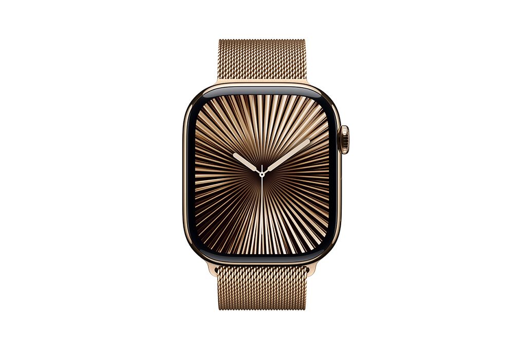 Apple Watch Series 10 GPS + Cellular 42mm viền Titanium dây Milan Màu Titan vàng
