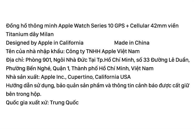 Apple Watch Series 10 GPS + Cellular 42mm viền Titanium dây Milan Màu Titan vàng