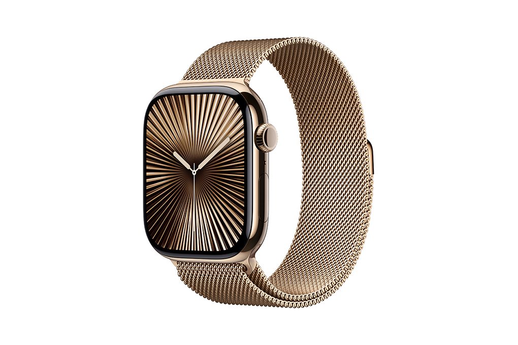 Apple Watch Series 10 GPS + Cellular 46mm viền Titanium dây Milan Màu Titan vàng