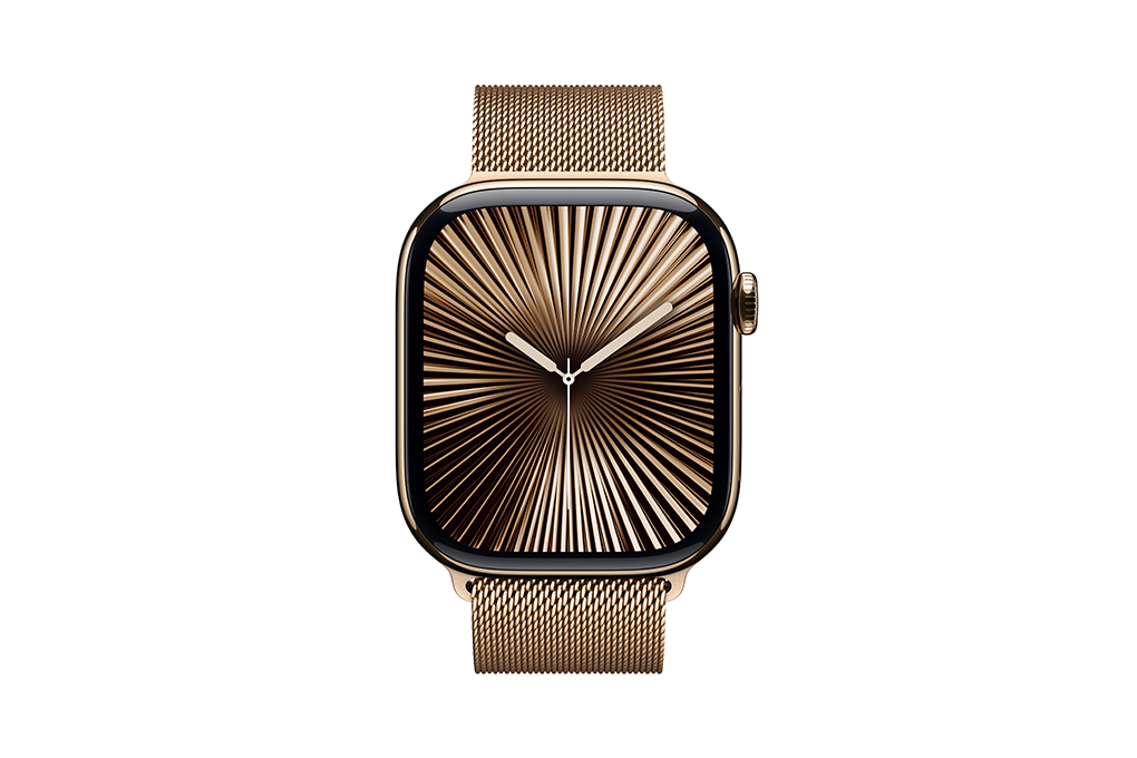 Apple Watch Series 10 GPS + Cellular 46mm viền Titanium dây Milan Màu Titan vàng