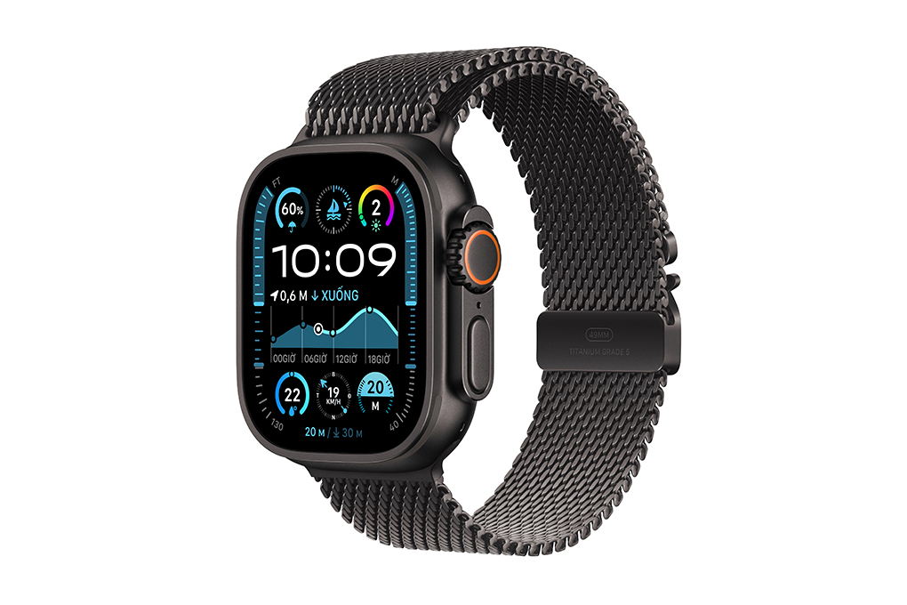 Apple Watch Ultra 2 GPS + Cellular 49mm viền Titanium đen dây Milan Màu Đen