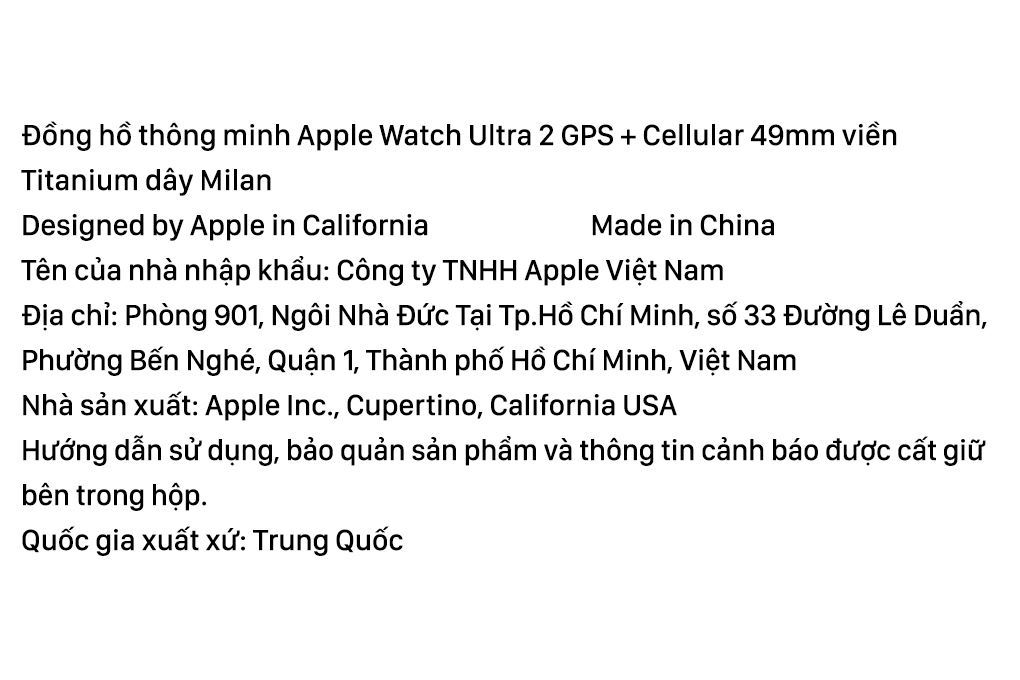 Apple Watch Ultra 2 GPS + Cellular 49mm viền Titanium dây Milan Màu Titan tự nhiên