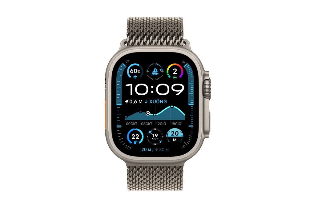 Apple Watch Ultra 2 GPS + Cellular 49mm viền Titanium dây Milan Màu Titan tự nhiên