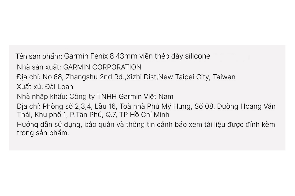 Garmin Fenix 8 43mm viền thép dây silicone Màu Trắng