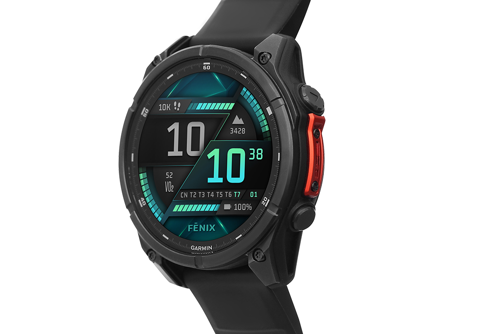 Garmin Fenix 8 47mm viền thép dây silicone Màu Đen