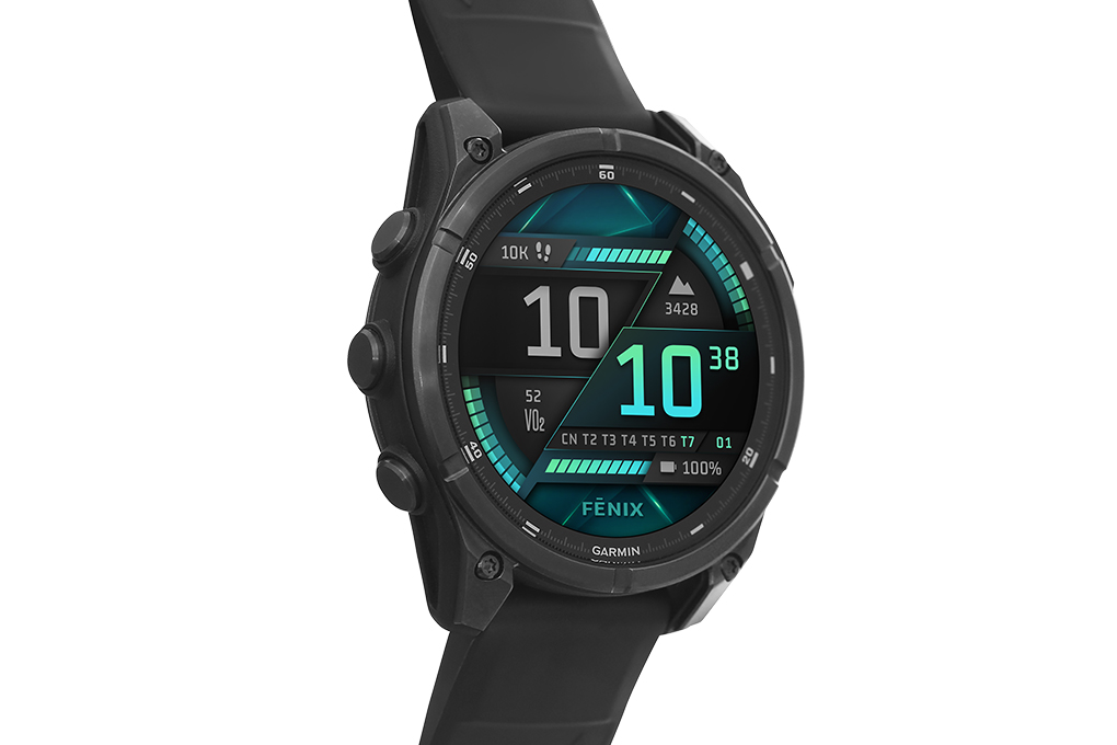 Garmin Fenix 8 47mm viền thép dây silicone Màu Đen