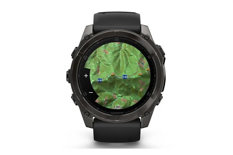 Garmin Fenix 8 Sapphire 51mm viền Titanium dây silicone Màu Đen