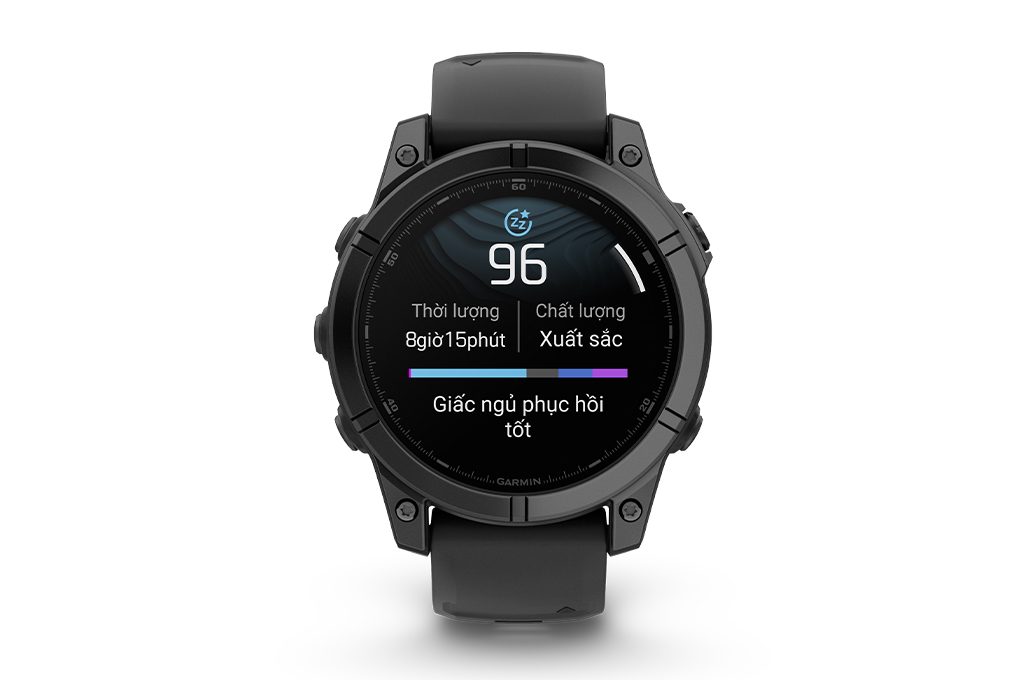 Garmin Fenix E 47mm viền thép dây silicone Màu Đen