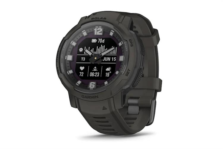Garmin Instinct Crossover Solar 45mm dây silicone Màu Xám