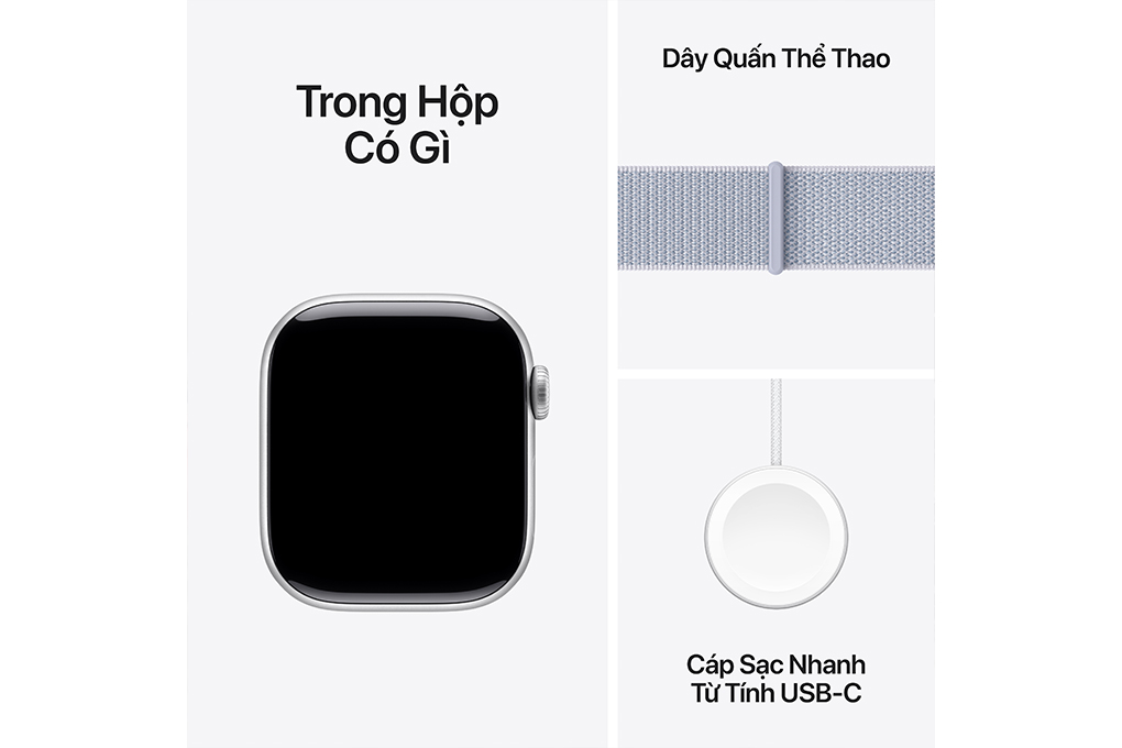 Apple Watch Series 10 GPS 42mm viền nhôm dây vải Màu Bạc