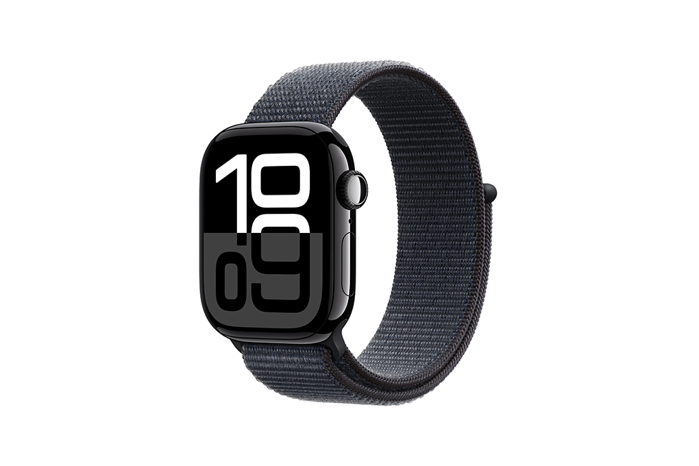 Apple Watch Series 10 GPS + Cellular 46mm viền nhôm dây vải Màu Đen bóng